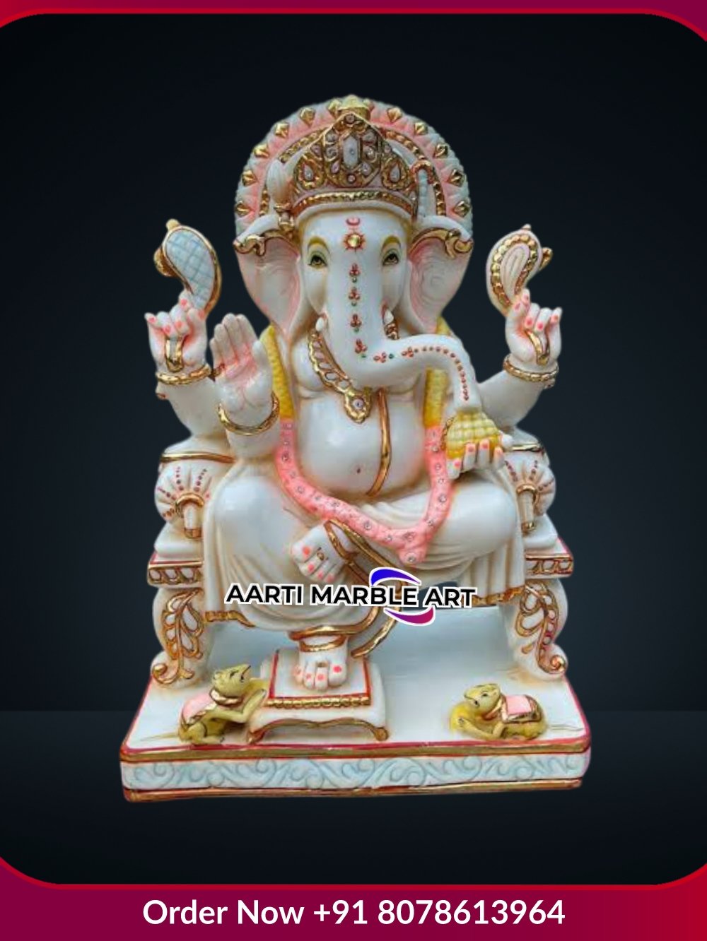 Ganesh Ji Marble Murti Marble Statue Aarti Marble Art